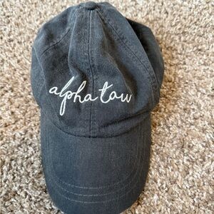 Adams Black Alpha Tau Embroidered Baseball Cap